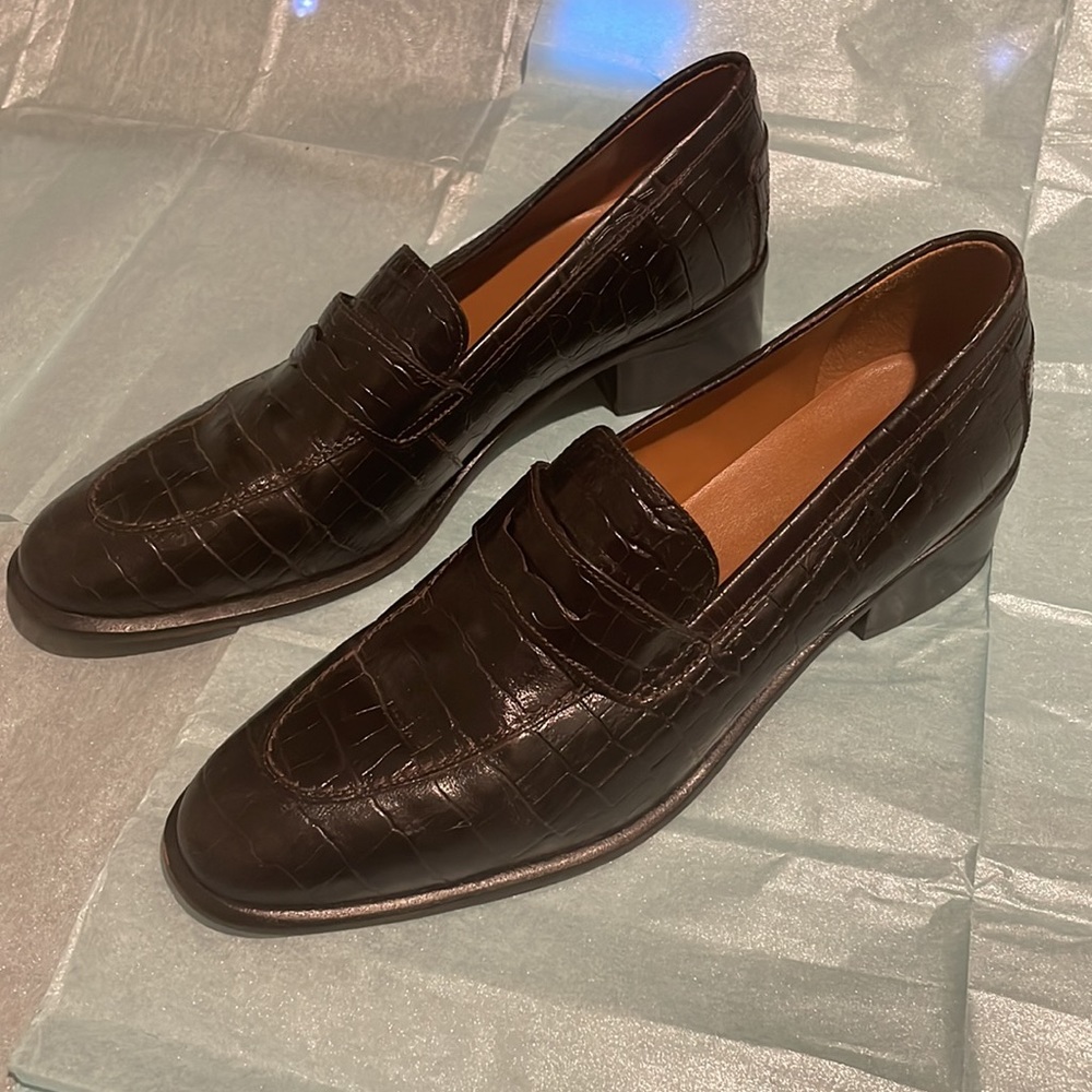 Ralph Lauren Croc Loafer Heel